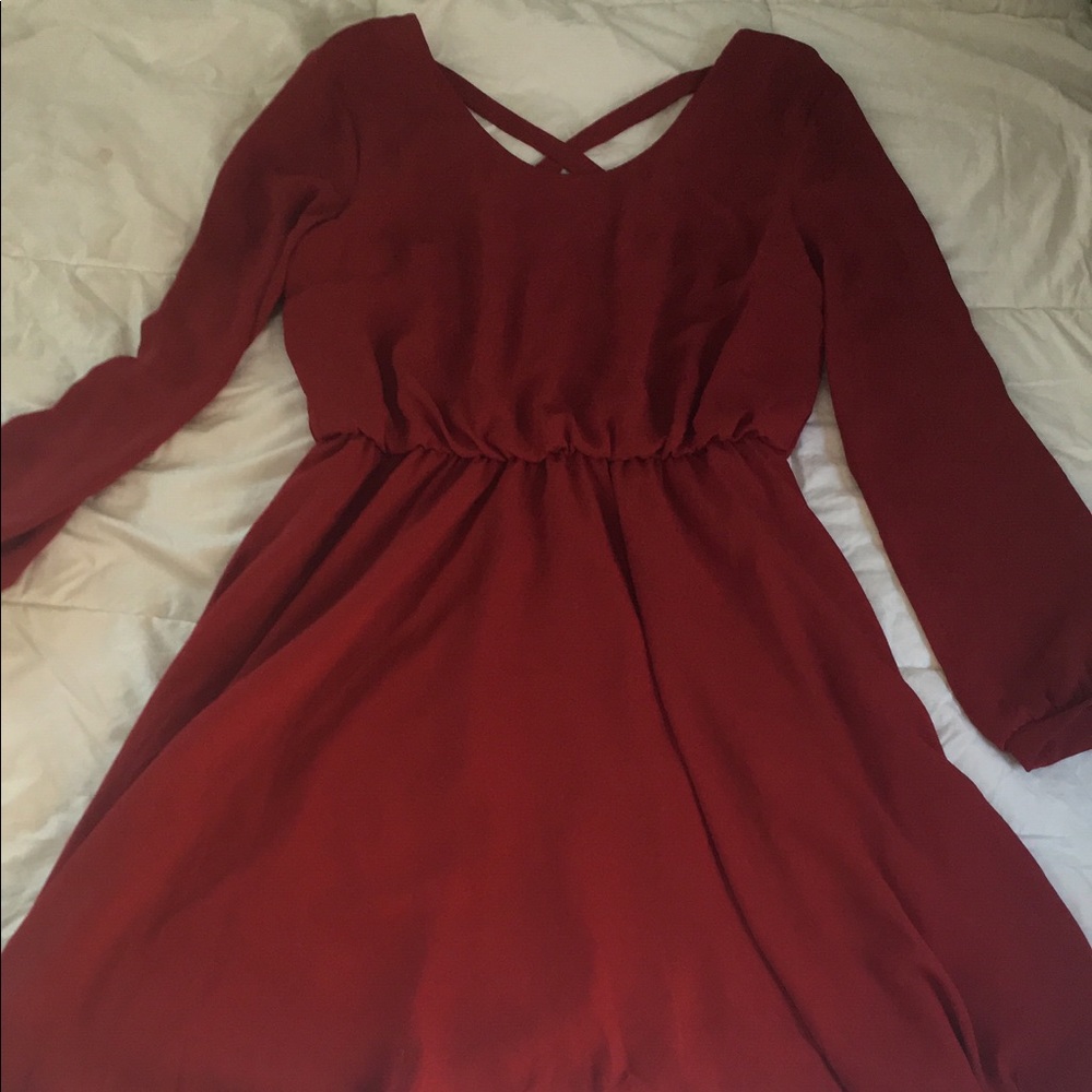 Red long sleeved dress from Francesca’s
